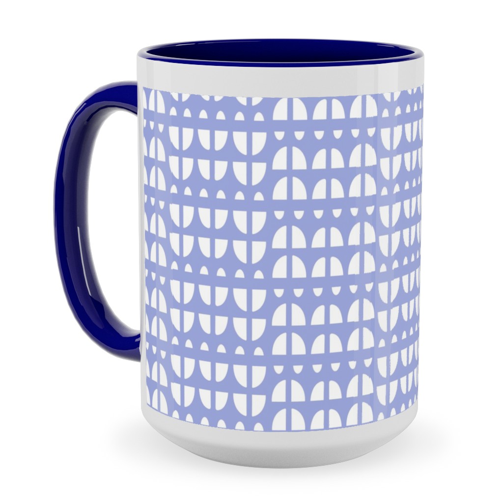 Blue Photo Mugs Geometric  Blue Ceramic Mug Blue 15oz Blue True Blue
