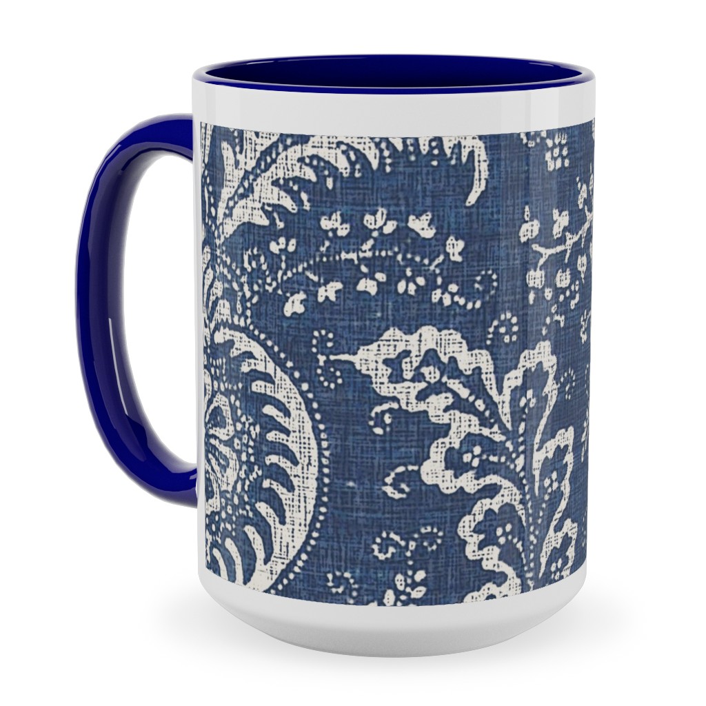 Antibes Batik - Blue Ceramic Mug, Blue,  , 15oz, Blue