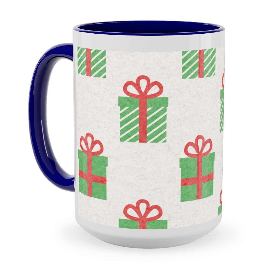 Christmas Presents Ceramic Mug, Blue, , 15oz, Multicolor