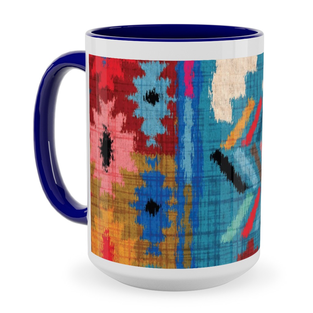 Kilim Ikat - Multi Ceramic Mug, Blue, , 15oz, Multicolor