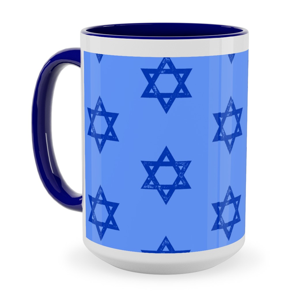 Star of David - Blue Ceramic Mug, Blue,  , 15oz, Blue
