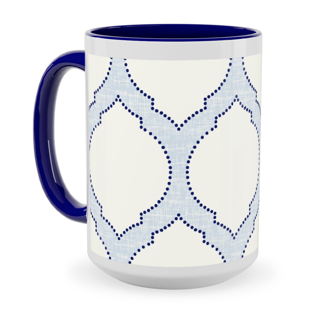 Moroccan Trellis - Light Blue Ceramic Mug, Blue,  , 15oz, Blue