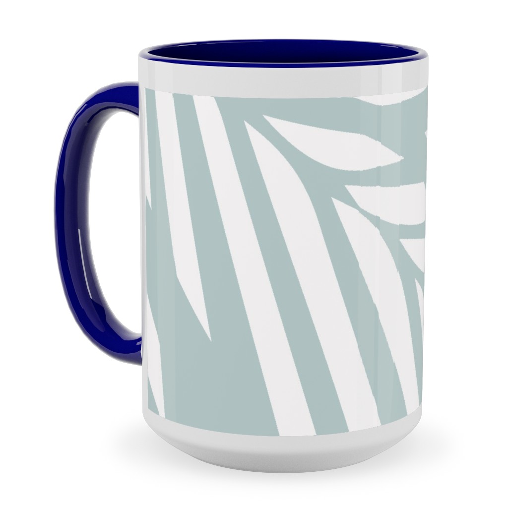 Fronds - Palladian Blue Ceramic Mug, Blue,  , 15oz, Blue