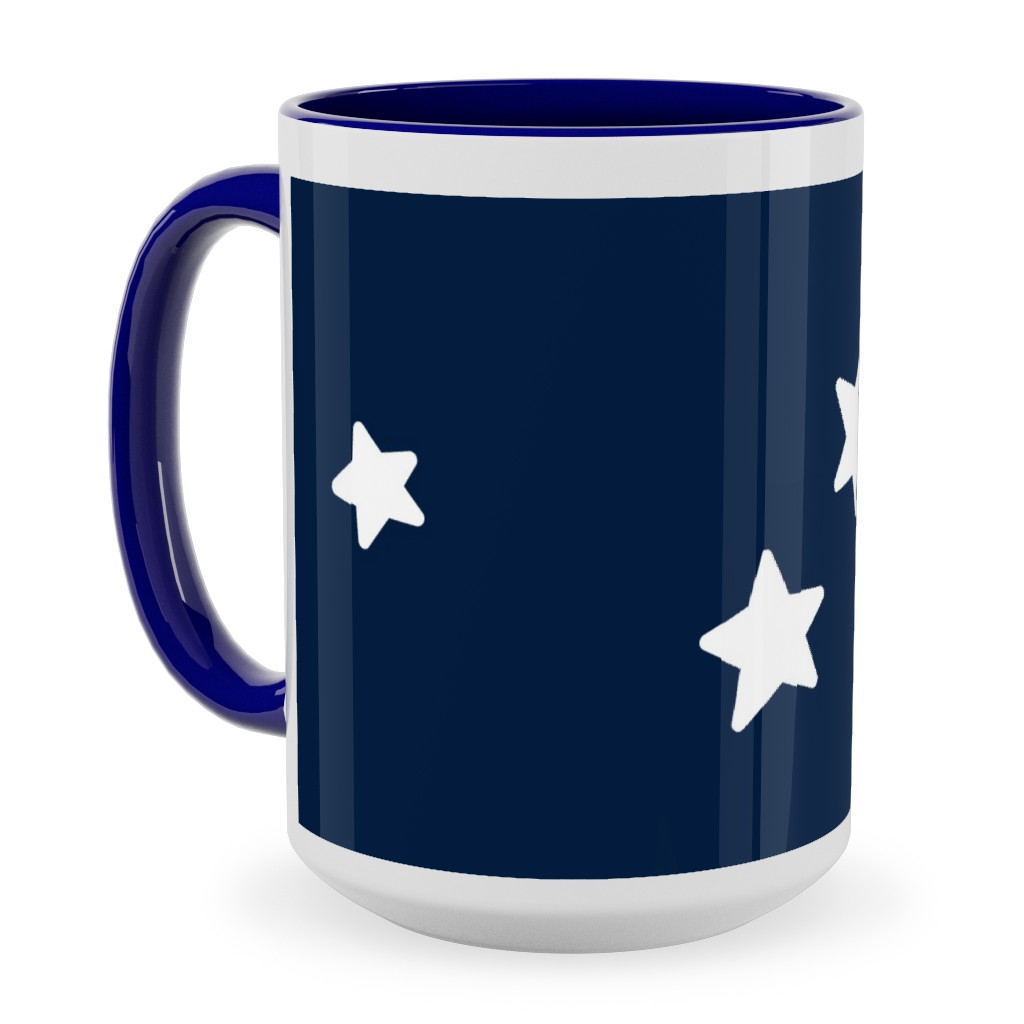 Stars Ceramic Mug, Blue, , 15oz, Blue, Silhouette