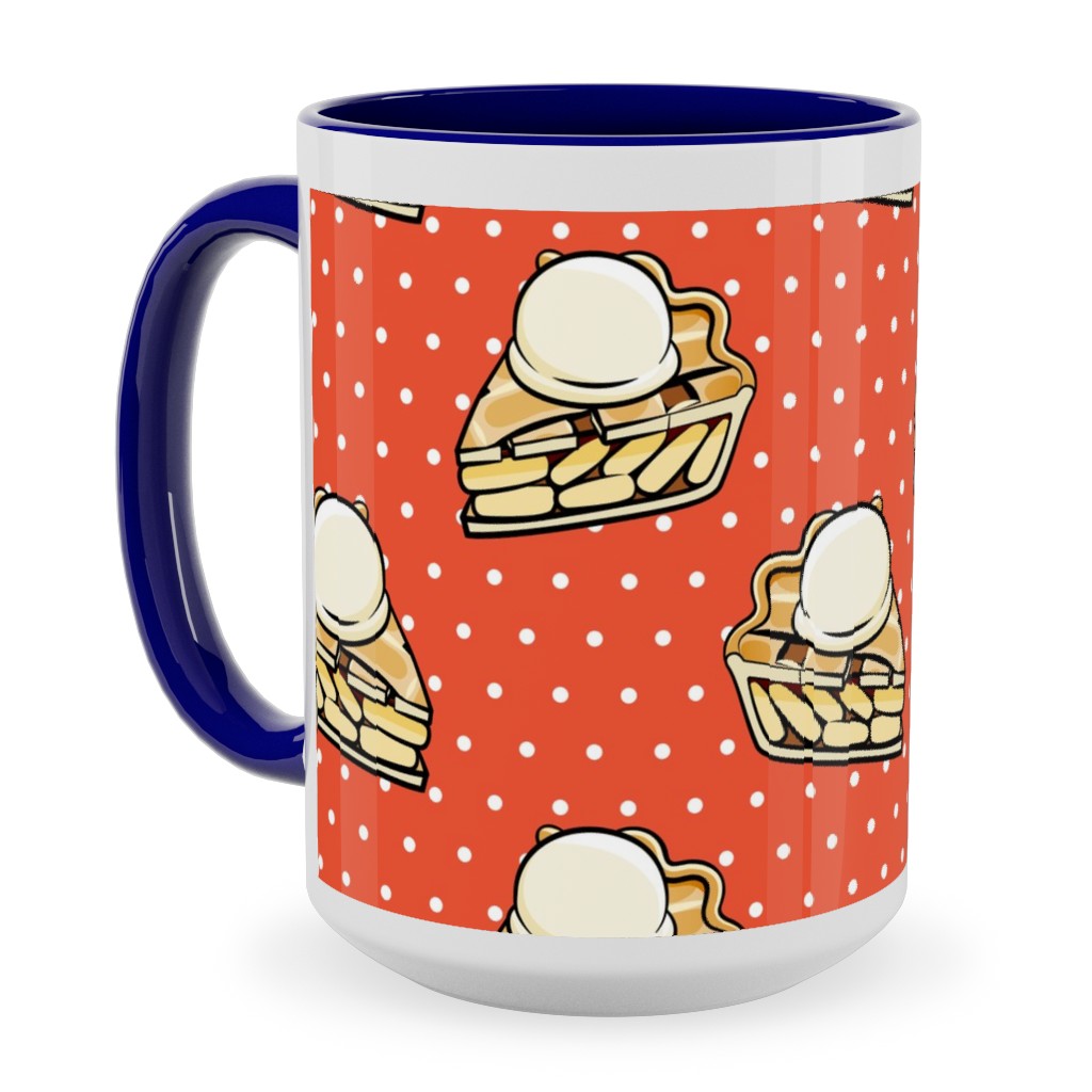 Apple Pie  La Mode - Orange Ceramic Mug, Blue, , 15oz, Orange, Orange