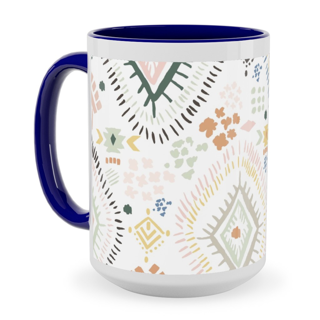 Modern Aztec - Multi Ceramic Mug, Blue, , 15oz, Multicolor