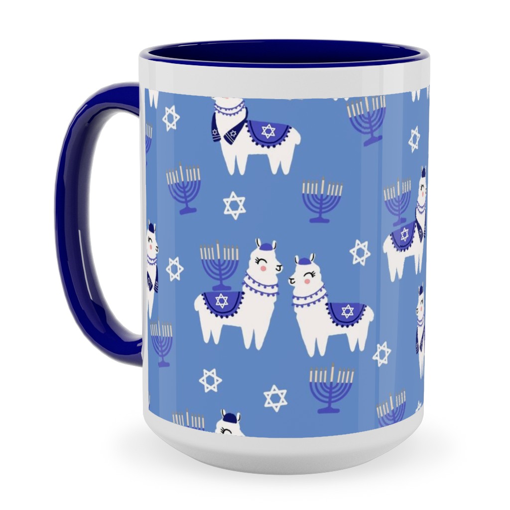 Blue Photo Mugs Llamakah  Blue Ceramic Mug Blue 15oz Blue True Blue