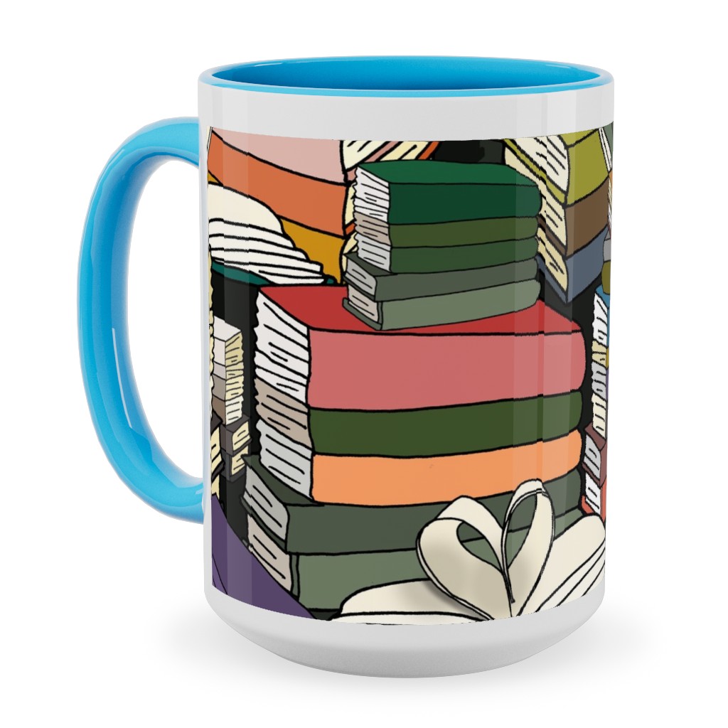 Book Club - Multicolor Ceramic Mug, Light Blue, , 15oz, Multicolor
