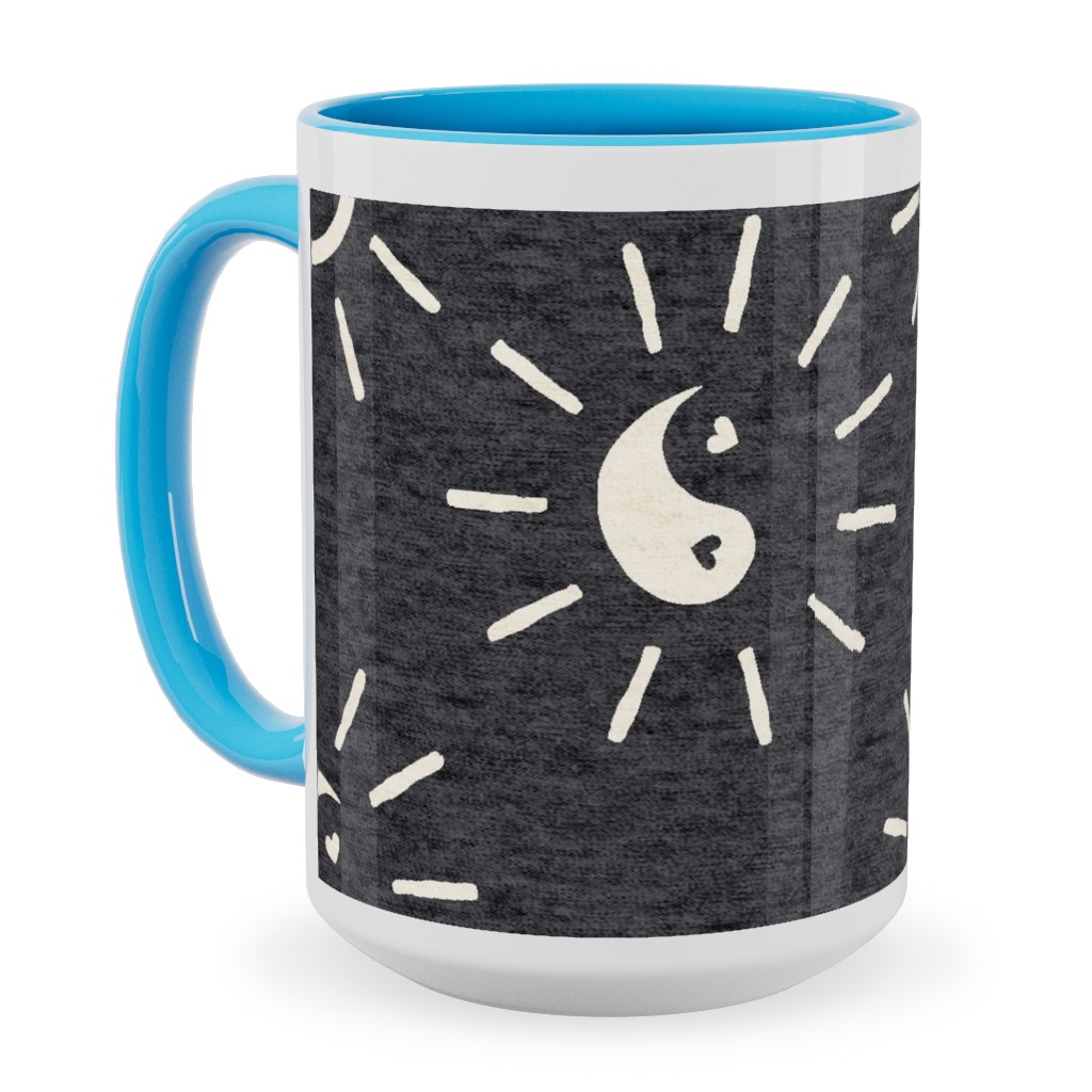 Cool Vibes Ceramic Mug, Light Blue, , 15oz, Black, Black