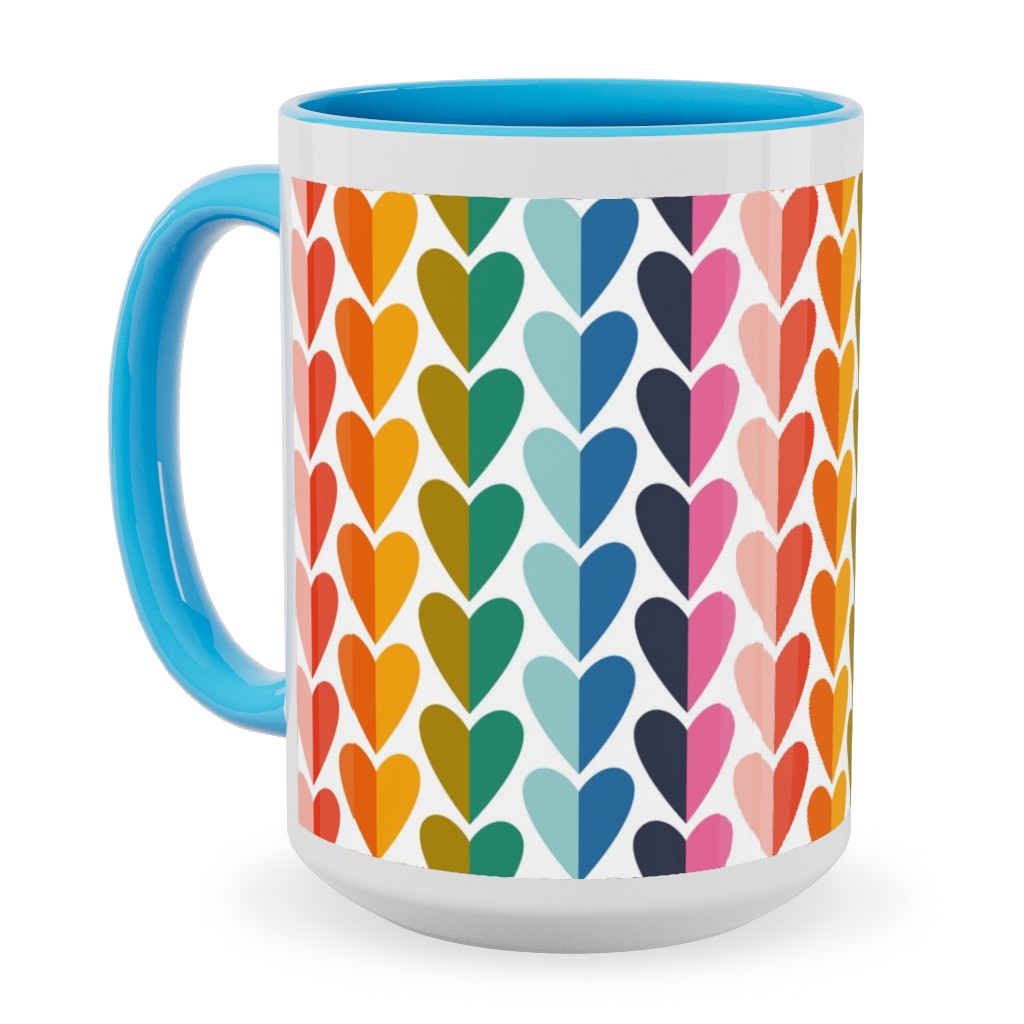 Rainbow of Love - Multi Ceramic Mug, Light Blue, , 15oz, Multicolor