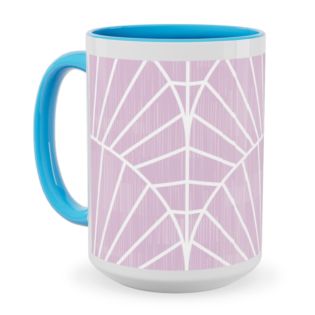 Art Deco Fields - Lavender Ceramic Mug, Light Blue, , 15oz, Purple, Purple