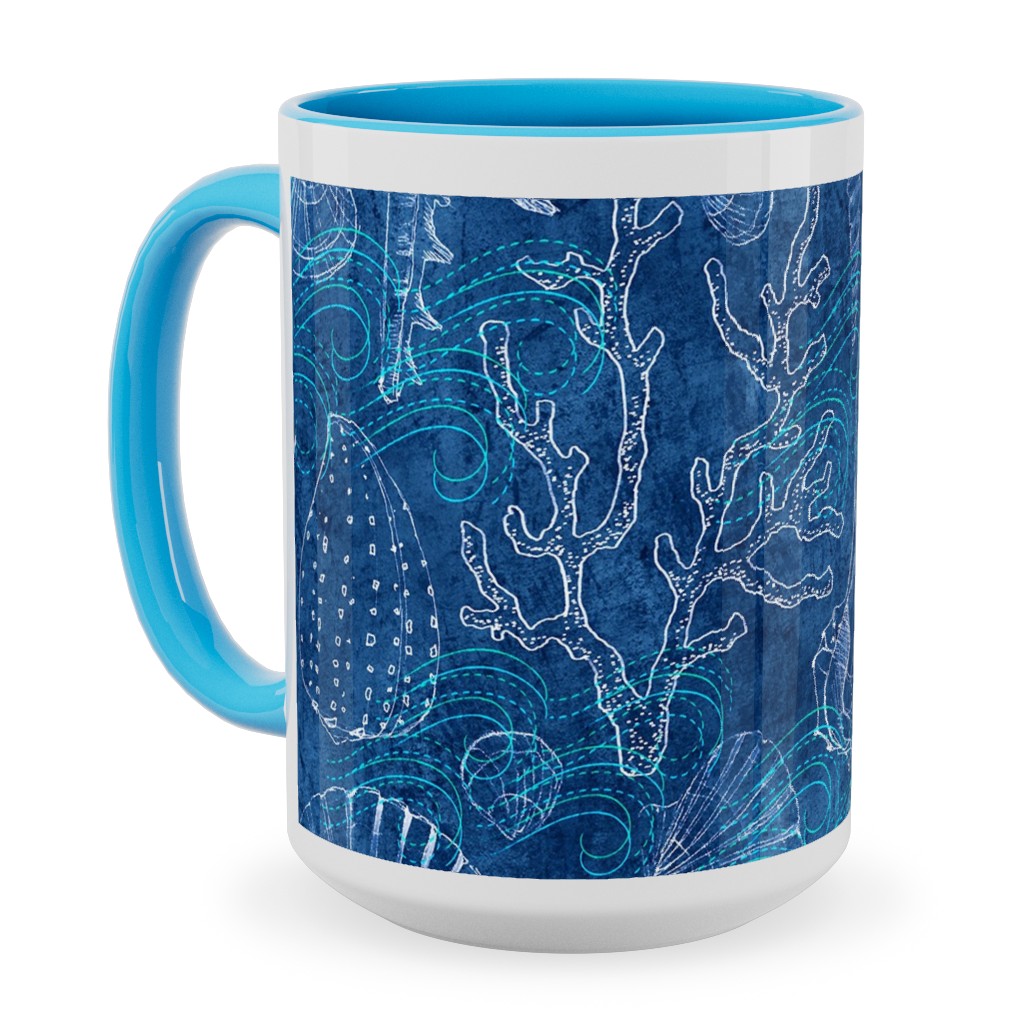 How Blue Is My Ocean Ceramic Mug, Light Blue,  , 15oz, Blue