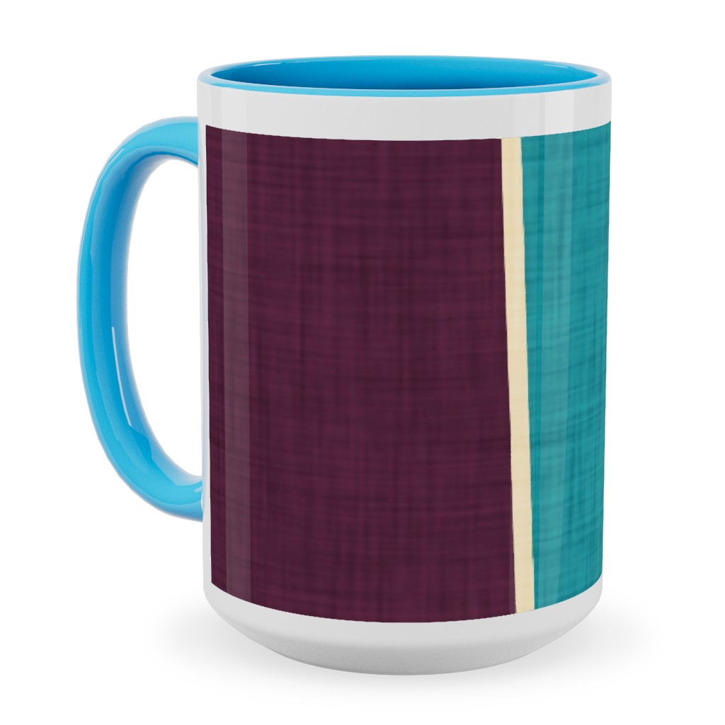 Mid Century Mod Retro Waves - Multi Ceramic Mug, Light Blue,  , 15oz, Multicolor