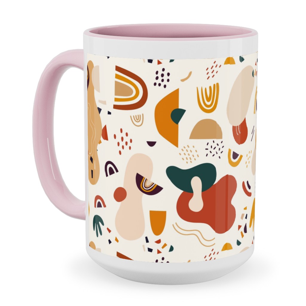Abstract Seamless Pattern - Multi Ceramic Mug, Pink, , 15oz, Multicolor
