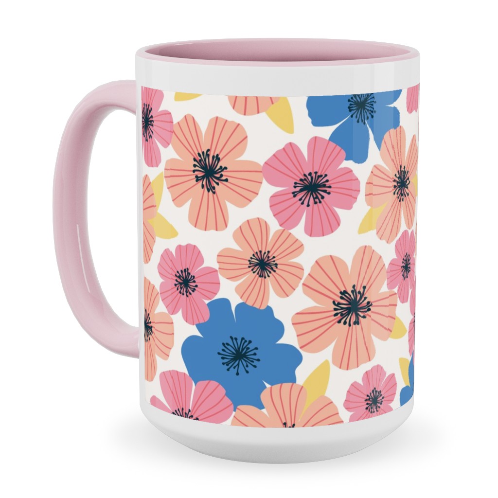 Flowerburst - Summer Mix Ceramic Mug, Pink,  , 15oz, Pink