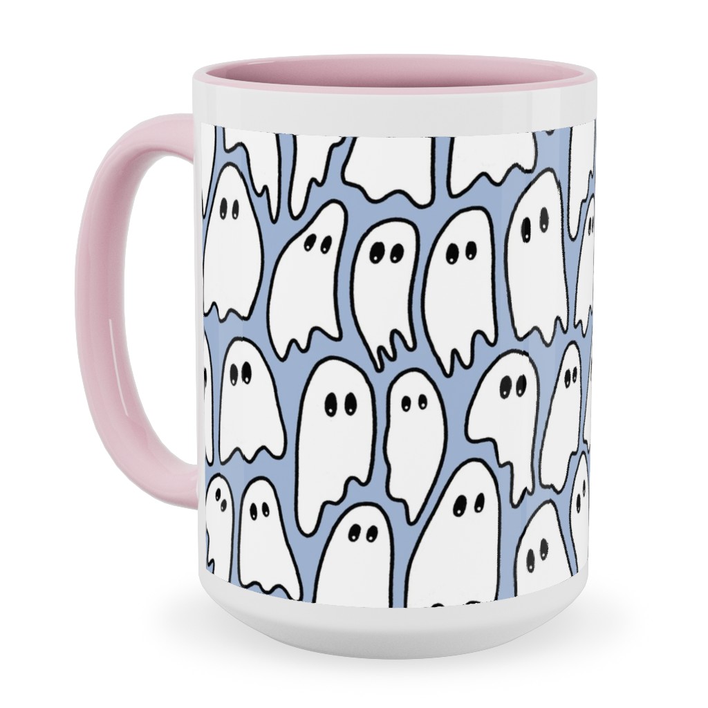 Ghosted Ceramic Mug, Pink, , 15oz, Blue, Glacier