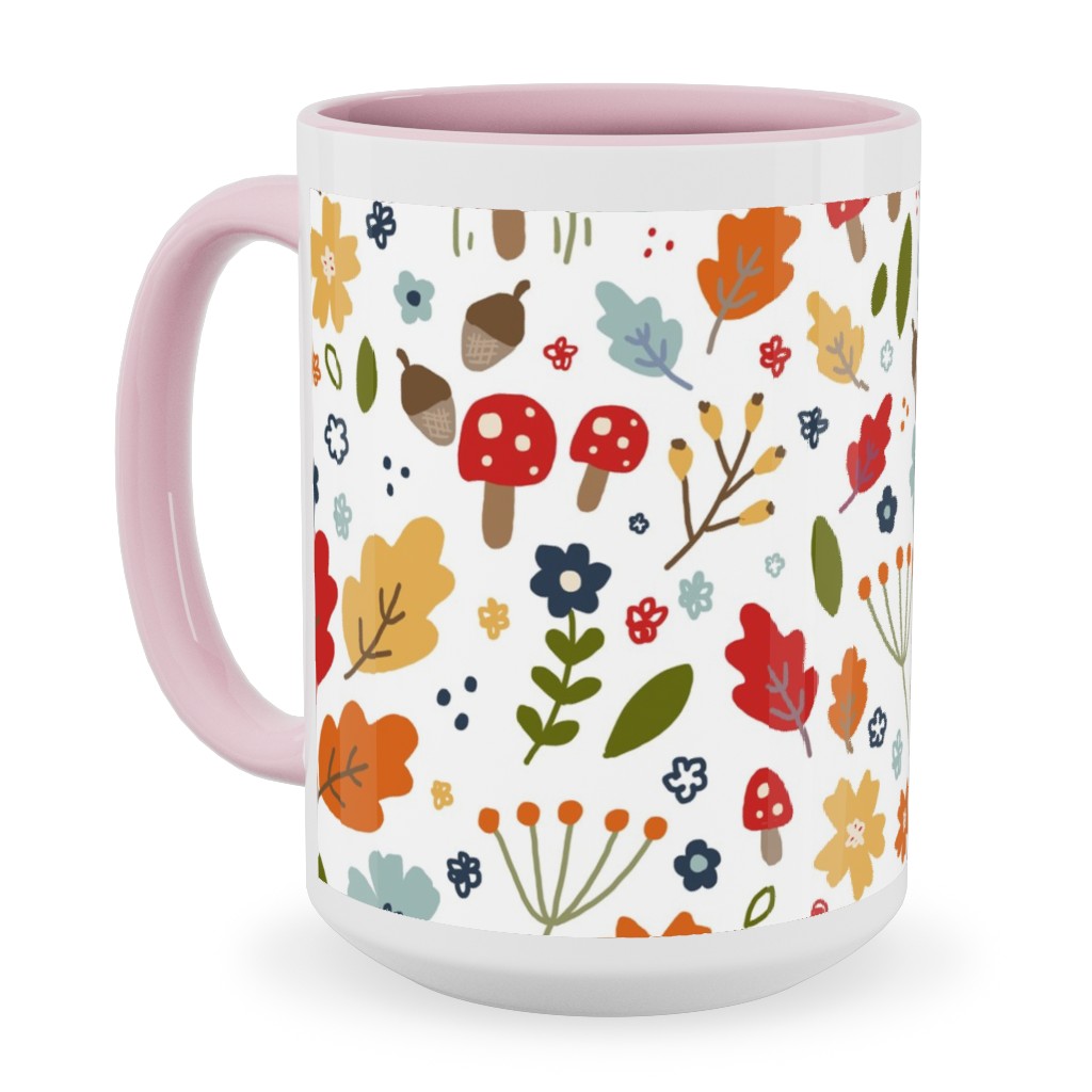 Woodland Floral - Multi Ceramic Mug, Pink, , 15oz, Multicolor