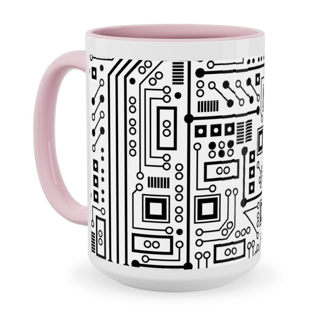 Short Circuits Ceramic Mug, Pink,  , 15oz, White