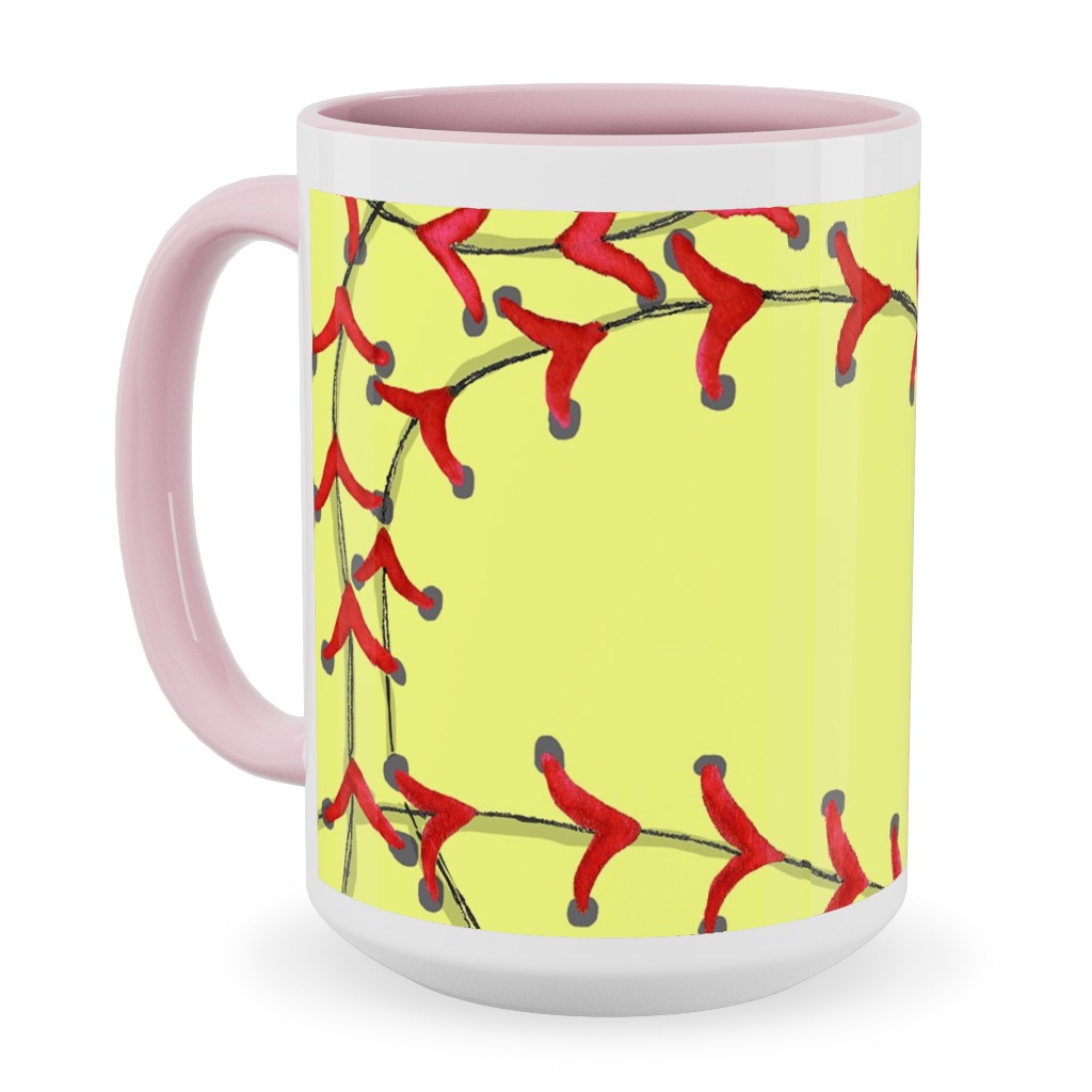 Ball Ceramic Mug, Pink, , 15oz, Yellow, Buttercup
