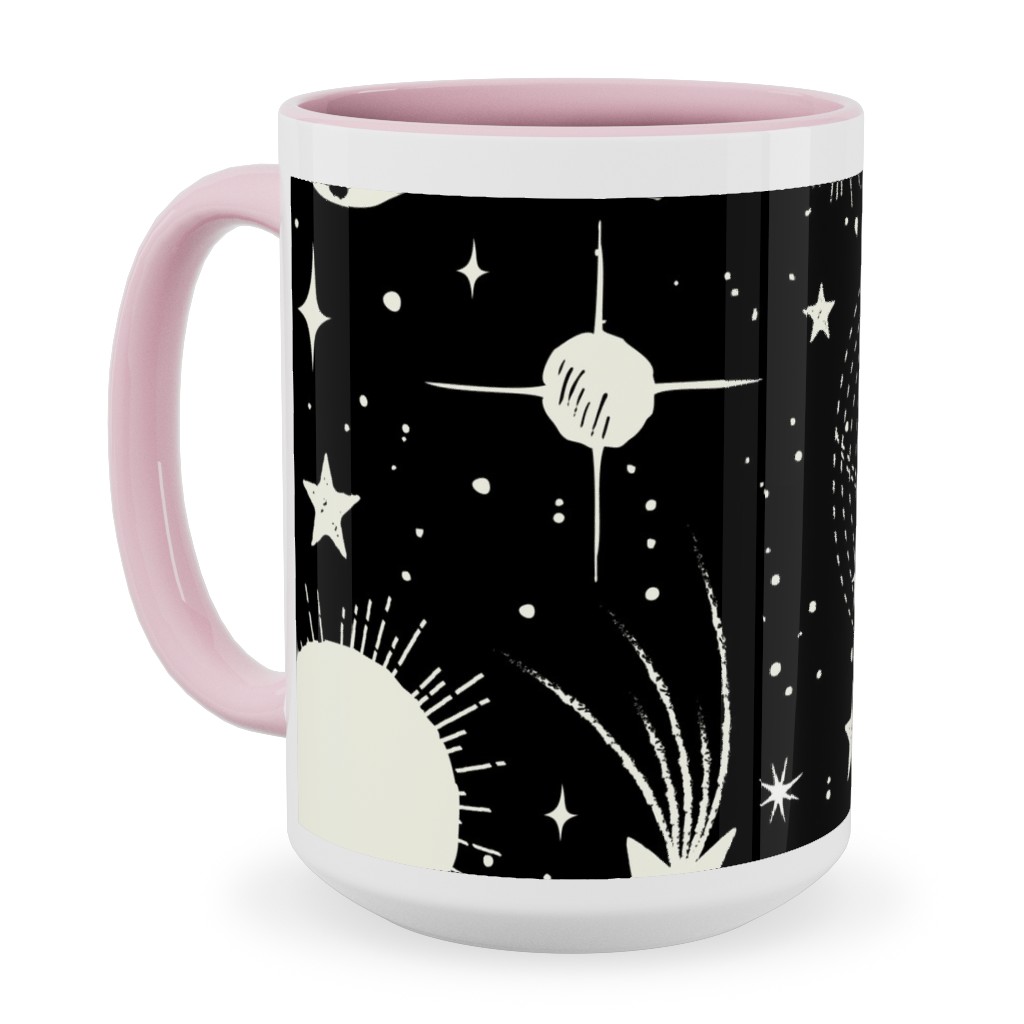 Solar System Ceramic Mug, Pink, , 15oz, Black, Shadow Box
