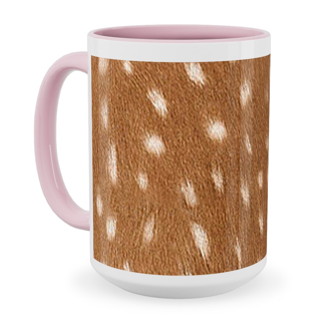 Bright Deer Hide- Brown Ceramic Mug, Pink,  , 15oz, Brown