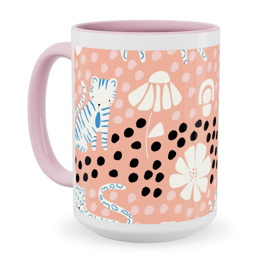 Jungle Cats - Pink Ceramic Mug, Pink,  , 15oz, Pink