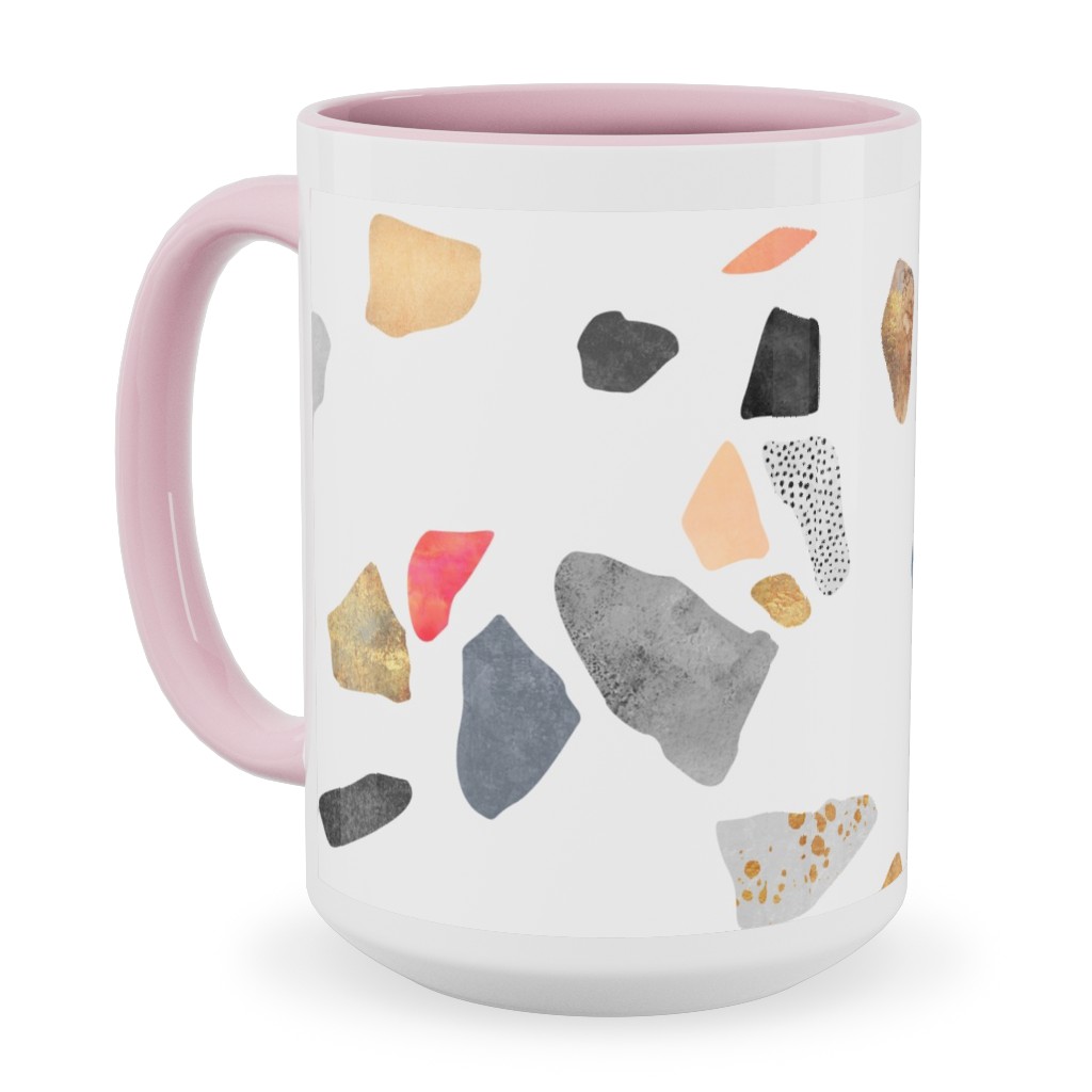 Terrazzo Treasure - Multi Ceramic Mug, Pink,  , 15oz, Multicolor