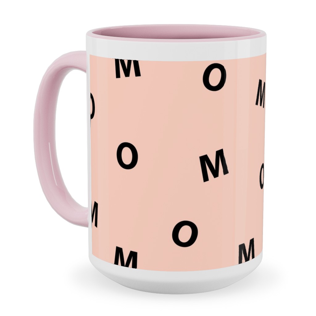 Sweet Mom Typography - Pale Nude Ceramic Mug, Pink, , 15oz, Pink, Bright Pink