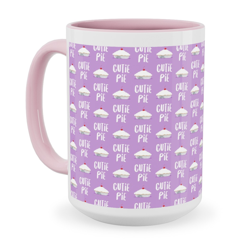 Cutie Pie - Purple Ceramic Mug, Pink,  , 15oz, Purple