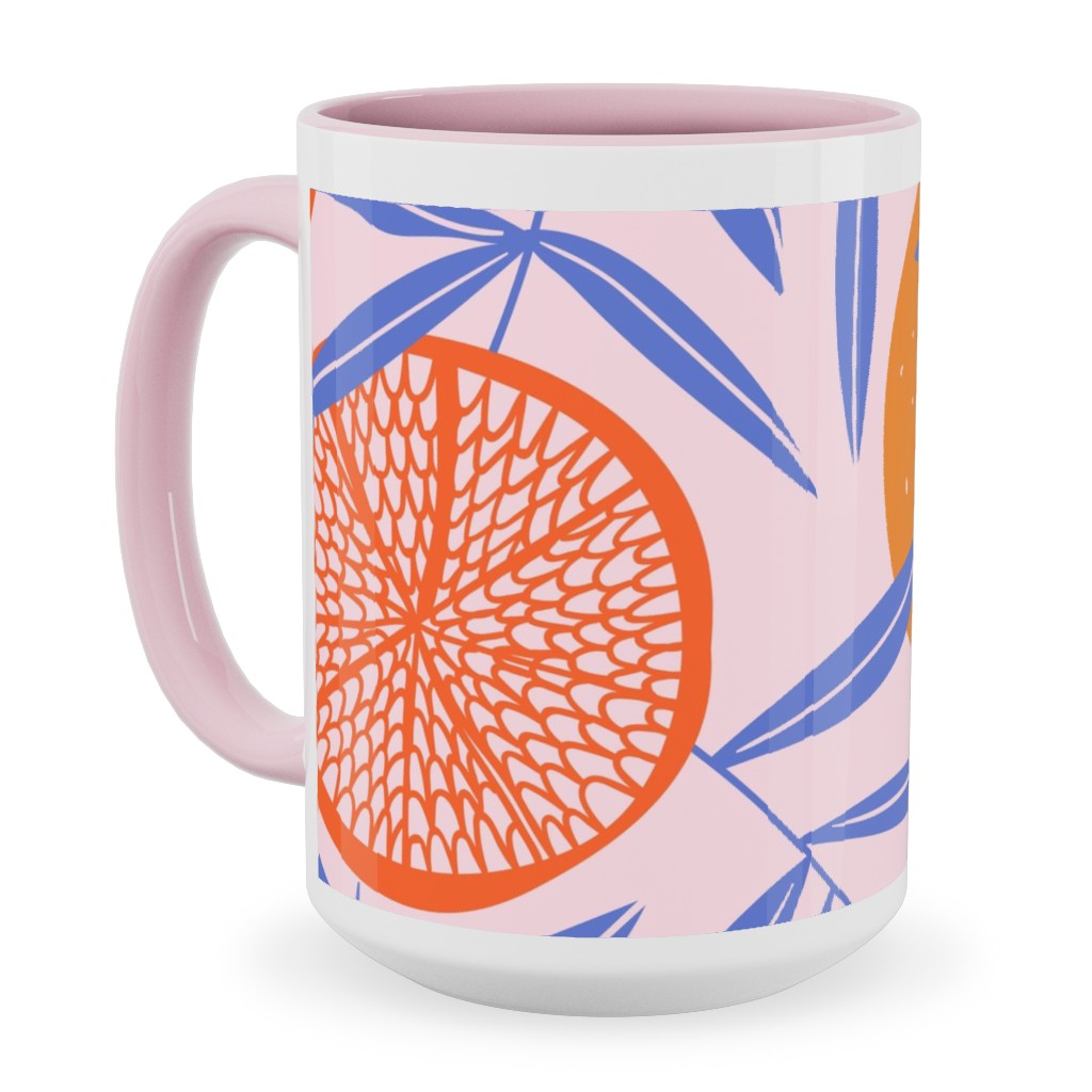 Pop Art Grapefruits - Multi Ceramic Mug, Pink,  , 15oz, Orange