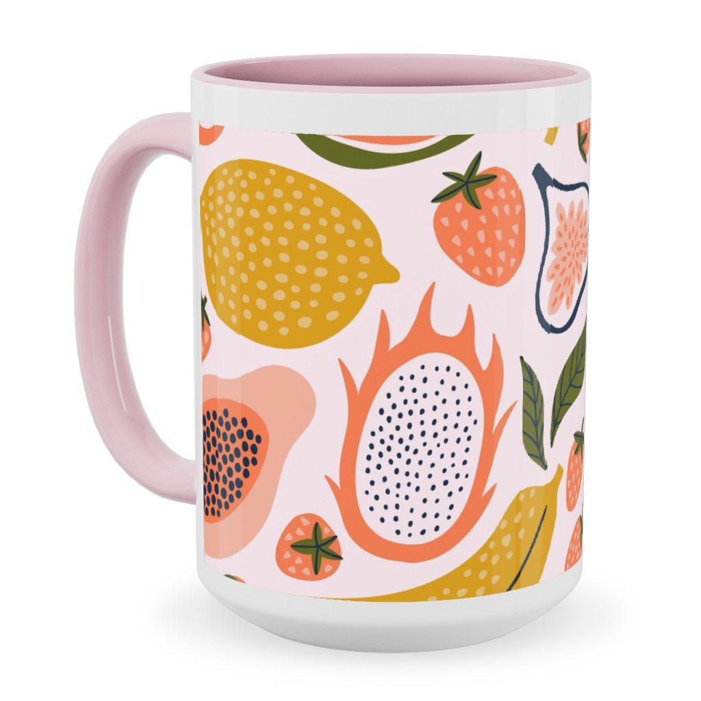 Summer Fruits - Orange Ceramic Mug, Pink,  , 15oz, Orange