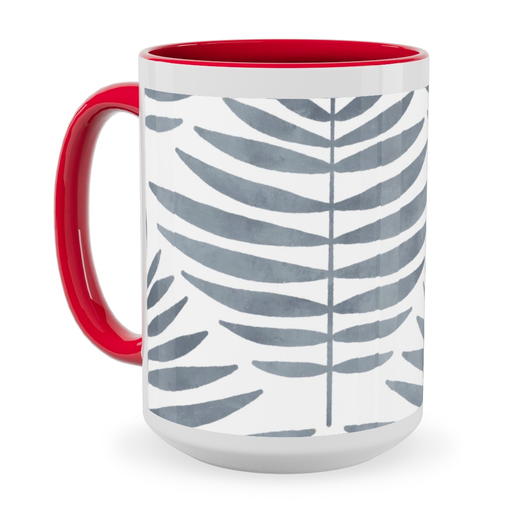 Largo - Gray Ceramic Mug, Red,  , 15oz, Gray