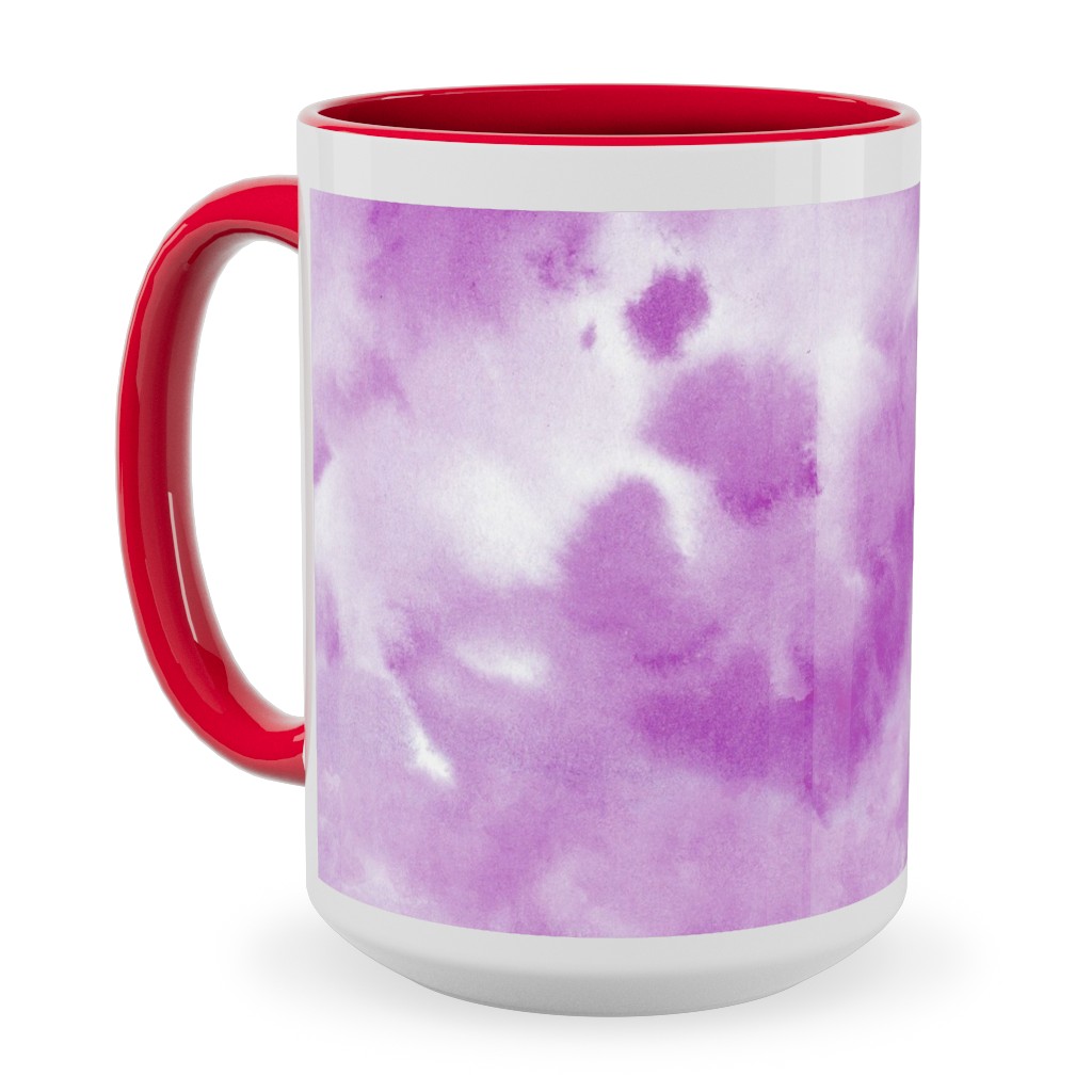 Watercolor Texture - Purple Ceramic Mug, Red,  , 15oz, Purple