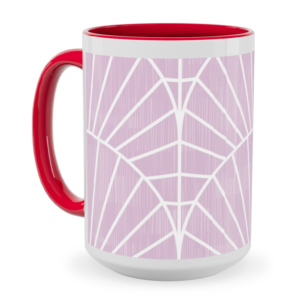 Art Deco Fields - Lavender Ceramic Mug, Red, , 15oz, Purple, Purple