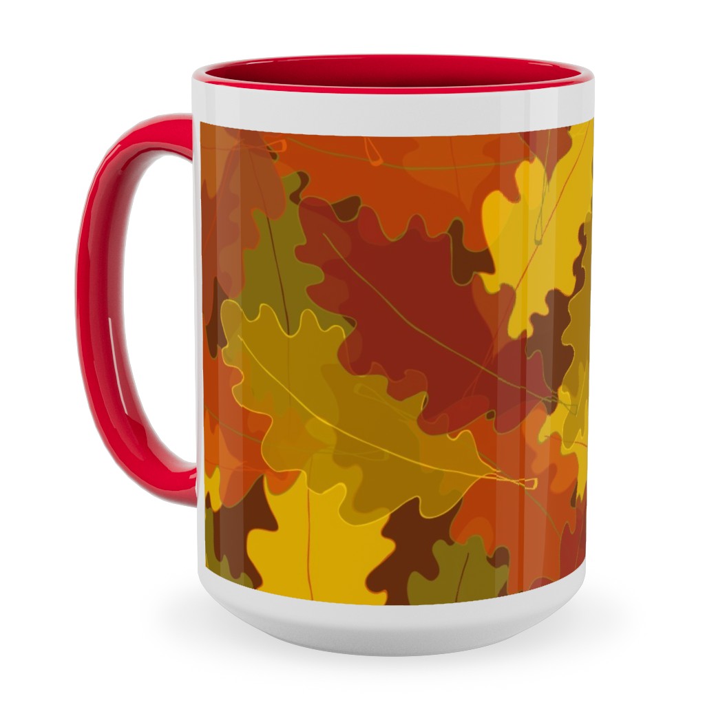 Oak Pile Ceramic Mug, Red, , 15oz, Orange, Orange