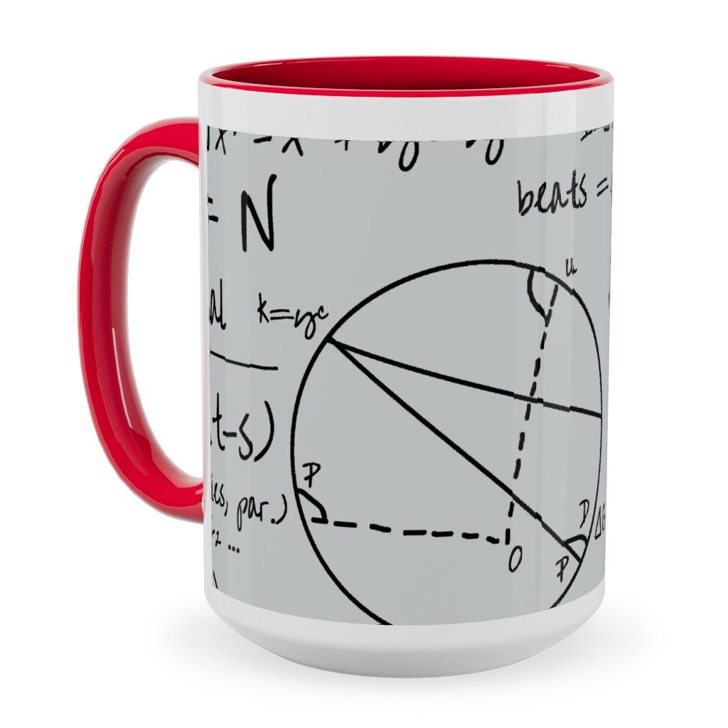Common Equations Ceramic Mug, Red,  , 15oz, Gray