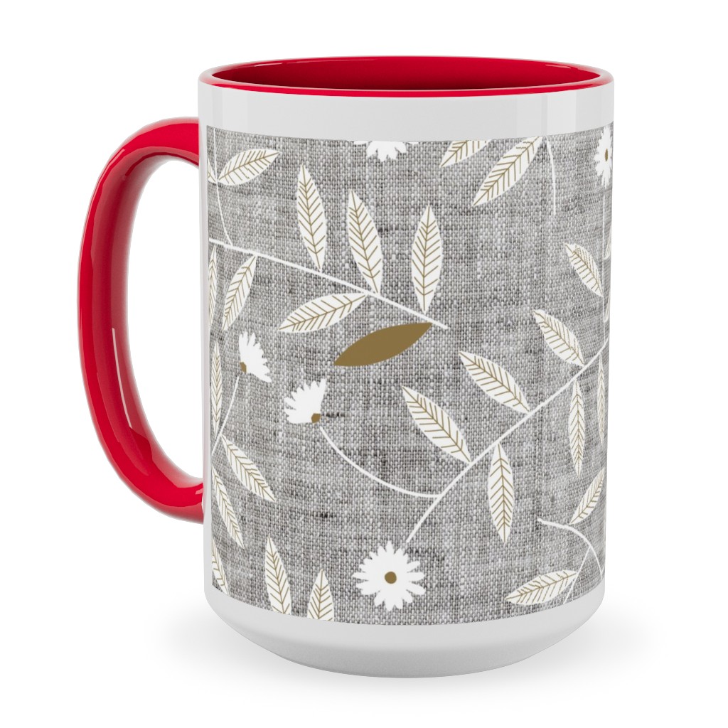 Darcy Ceramic Mug, Red,  , 15oz, Gray