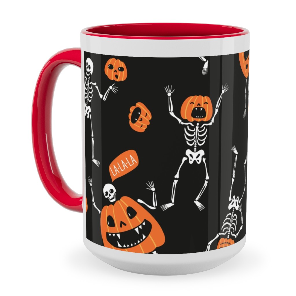 Halloween Party - Black Ceramic Mug, Red, , 15oz, Orange, Orange