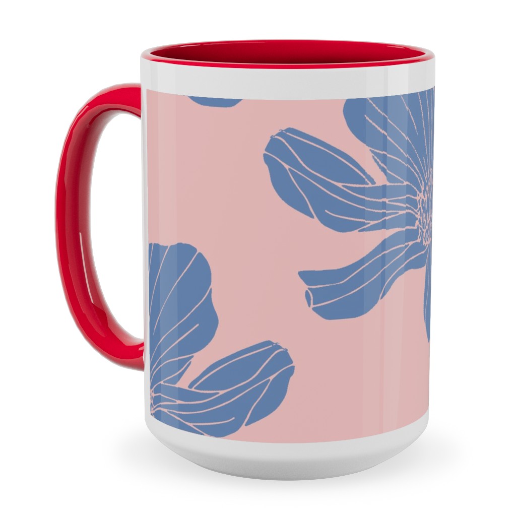 Poppies Ceramic Mug, Red,  , 15oz, Pink