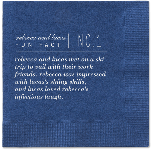 Fascinating Story Napkins, White, Navy, White