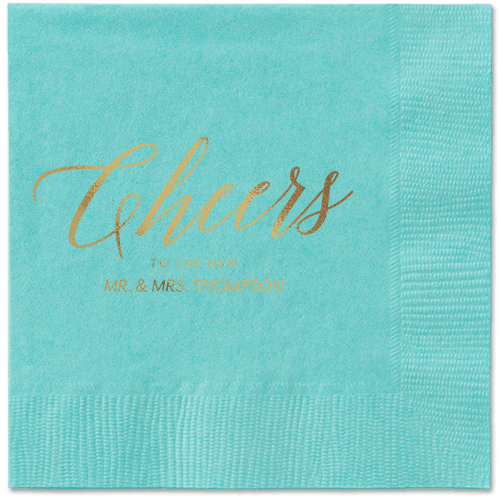 Hearty Clink Napkins, Yellow, Aqua, Gold