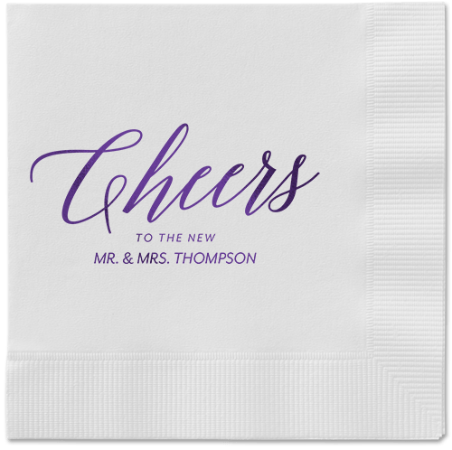 Hearty Clink Napkins, Purple, White, Purple