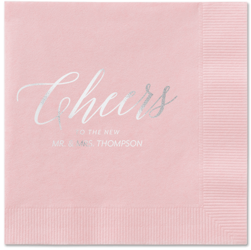 Hearty Clink Napkins, Grey, Blush, Silver