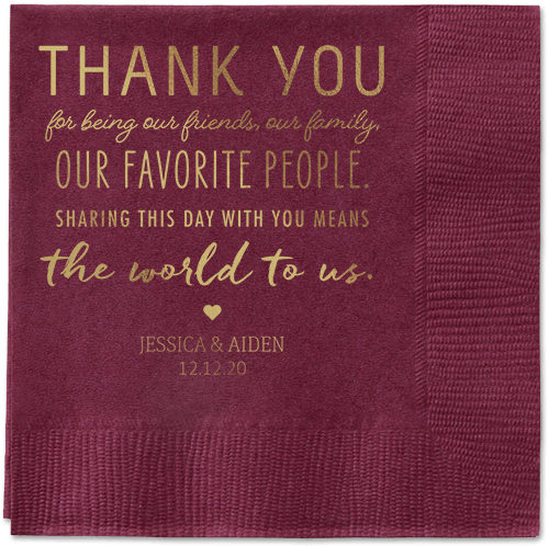 Huge Thanks Napkins, Yellow, Berry