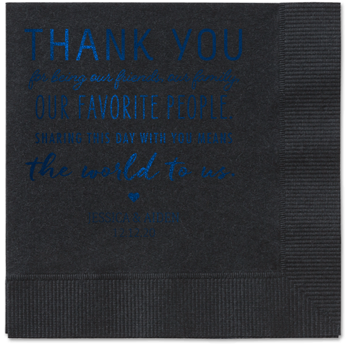 Huge Thanks Napkins, Blue, Black, Midnight