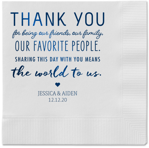 Huge Thanks Napkins, Blue, White, Midnight