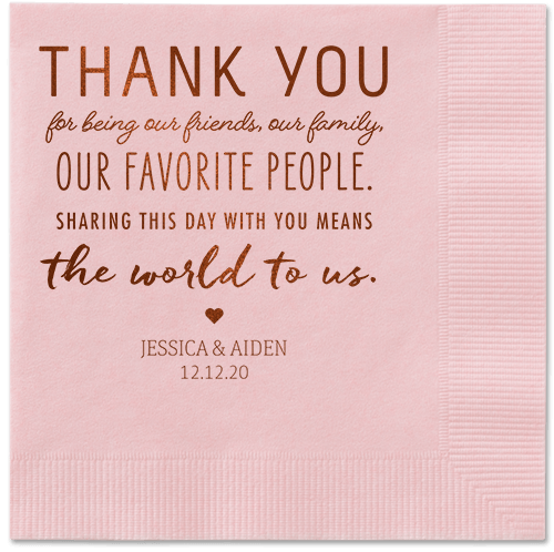 Huge Thanks Napkins, Brown, Blush