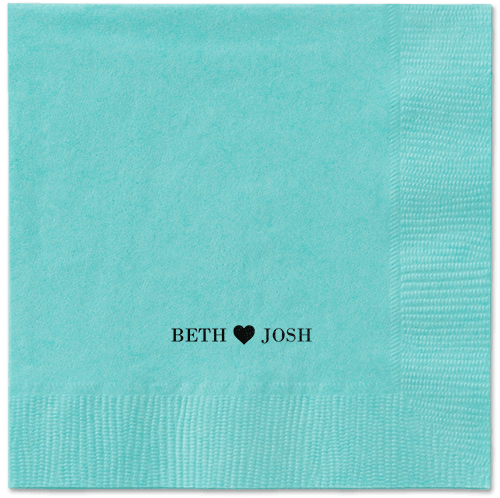 Inseparable Love Napkins, Black, Aqua