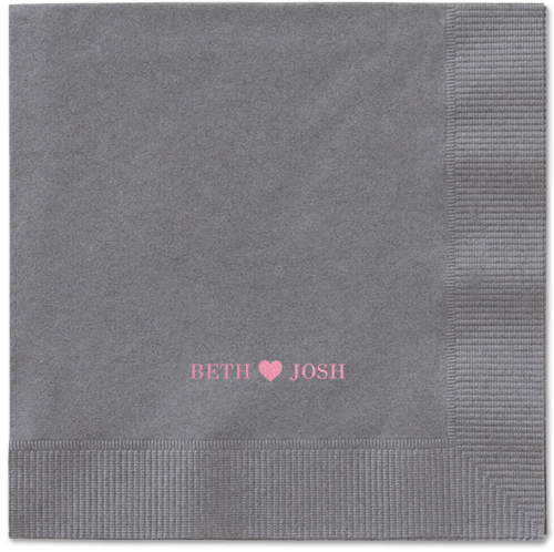 Inseparable Love Napkins, Pink, Pewter