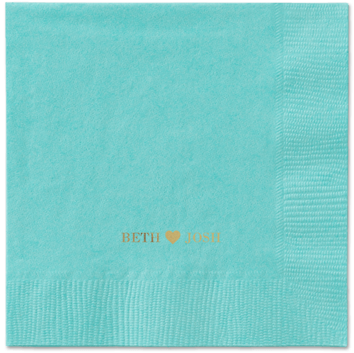 Inseparable Love Napkins, Yellow, Aqua, Gold